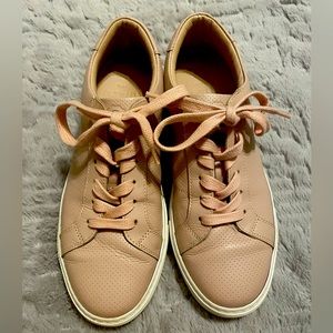 GREATS Made in Italy Brooklyn Pale Pink & White Leather Lace-up Sneakers Size 8